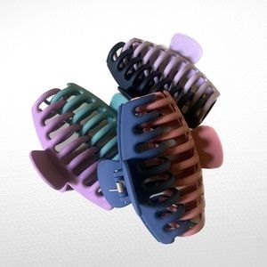 6 Pack Matte Hair Claw Clips Multicolor